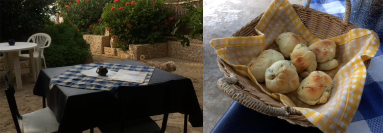 Jolie terrasse et pain maison