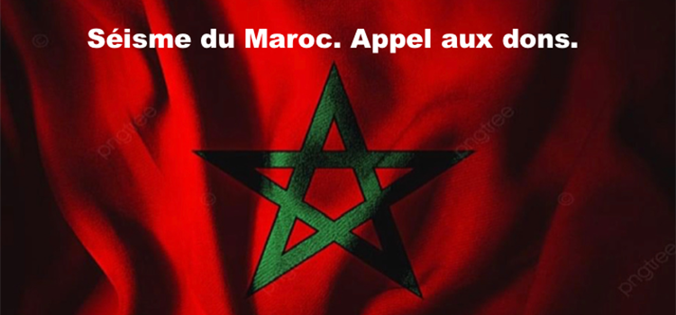 Appel aux dons pour soutenir le Maroc.