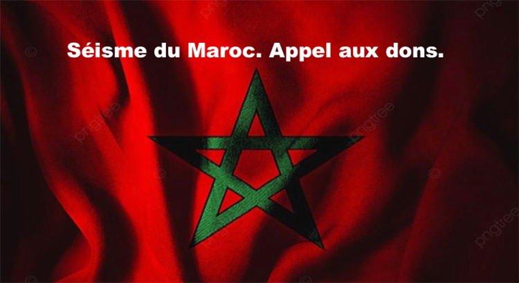 Appel aux dons pour soutenir le Maroc.